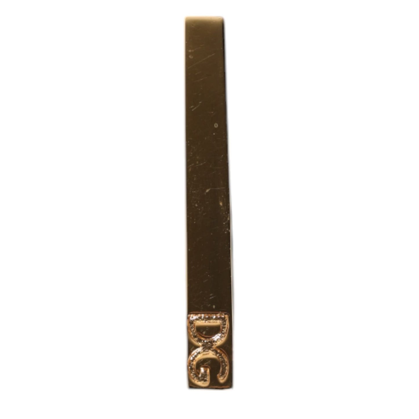 Dolce & Gabbana Gold Tone Brass Logo Branded Tie Clip Bar