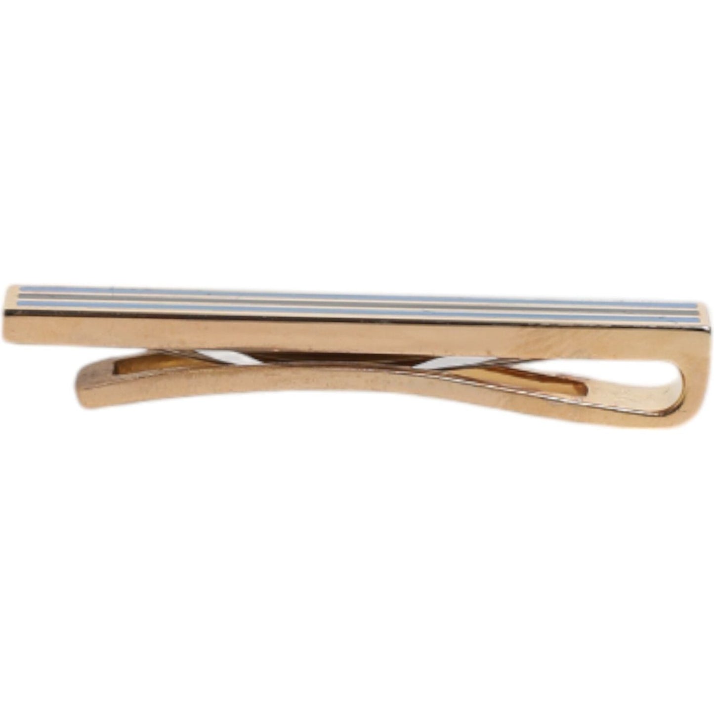 Dolce & Gabbana Gold Tone Brass Logo Branded Tie Clip Bar