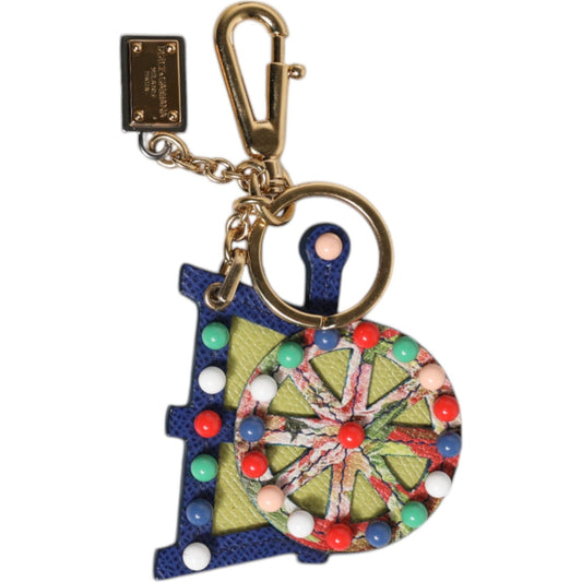 Dolce & Gabbana Multicolor Gold Tone Carretto Keychain Keyring