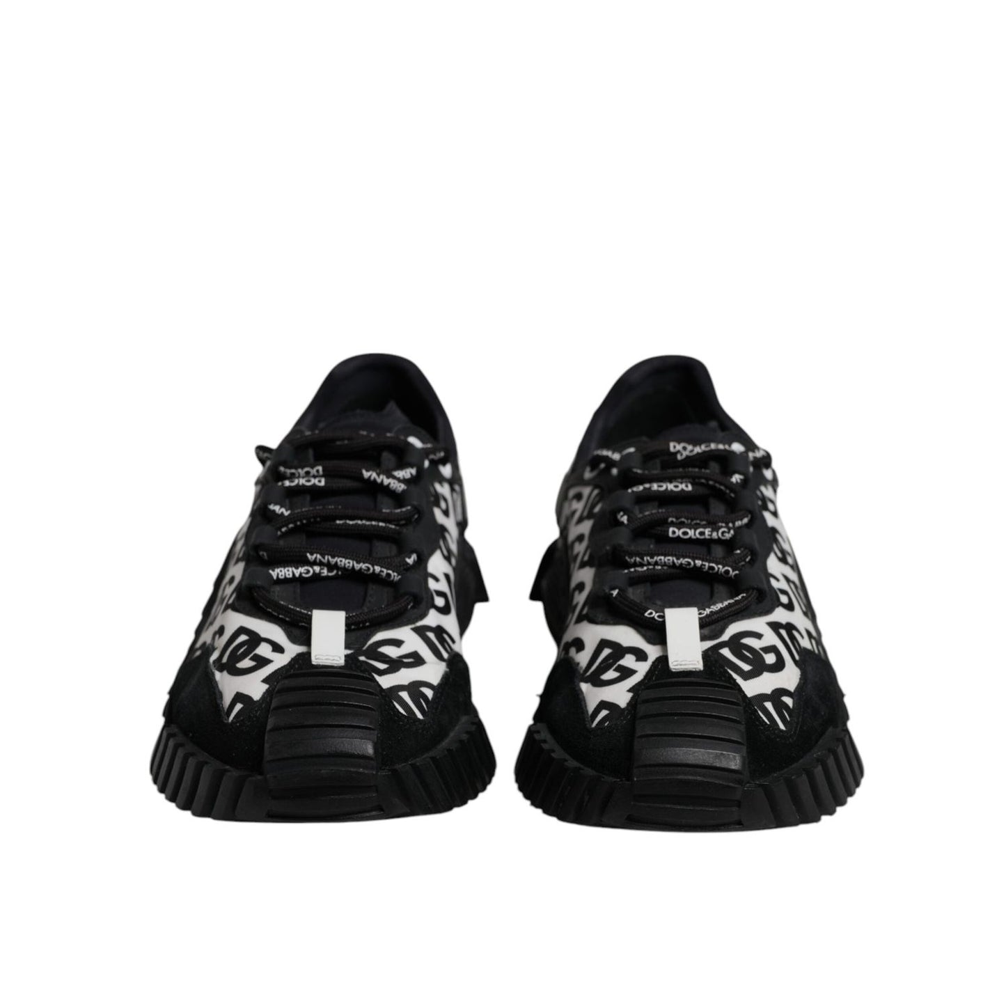Dolce & Gabbana Black Logo Lace Up Low Top NS1 Sneakers Shoes