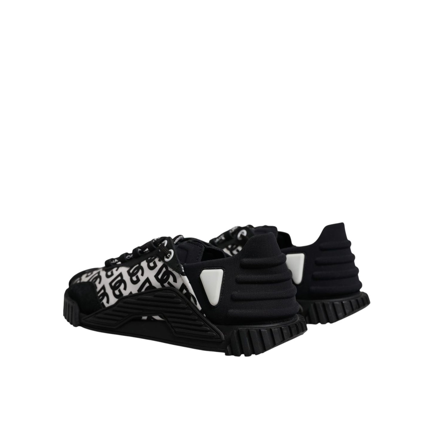 Dolce & Gabbana Black Logo Lace Up Low Top NS1 Sneakers Shoes