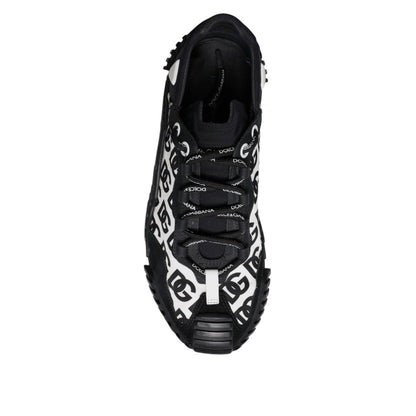 Dolce & Gabbana Black Logo Lace Up Low Top NS1 Sneakers Shoes