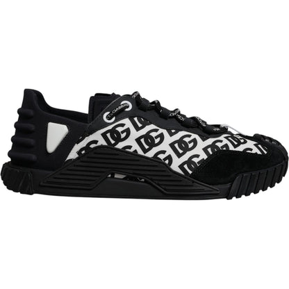 Dolce & Gabbana Black Logo Lace Up Low Top NS1 Sneakers Shoes