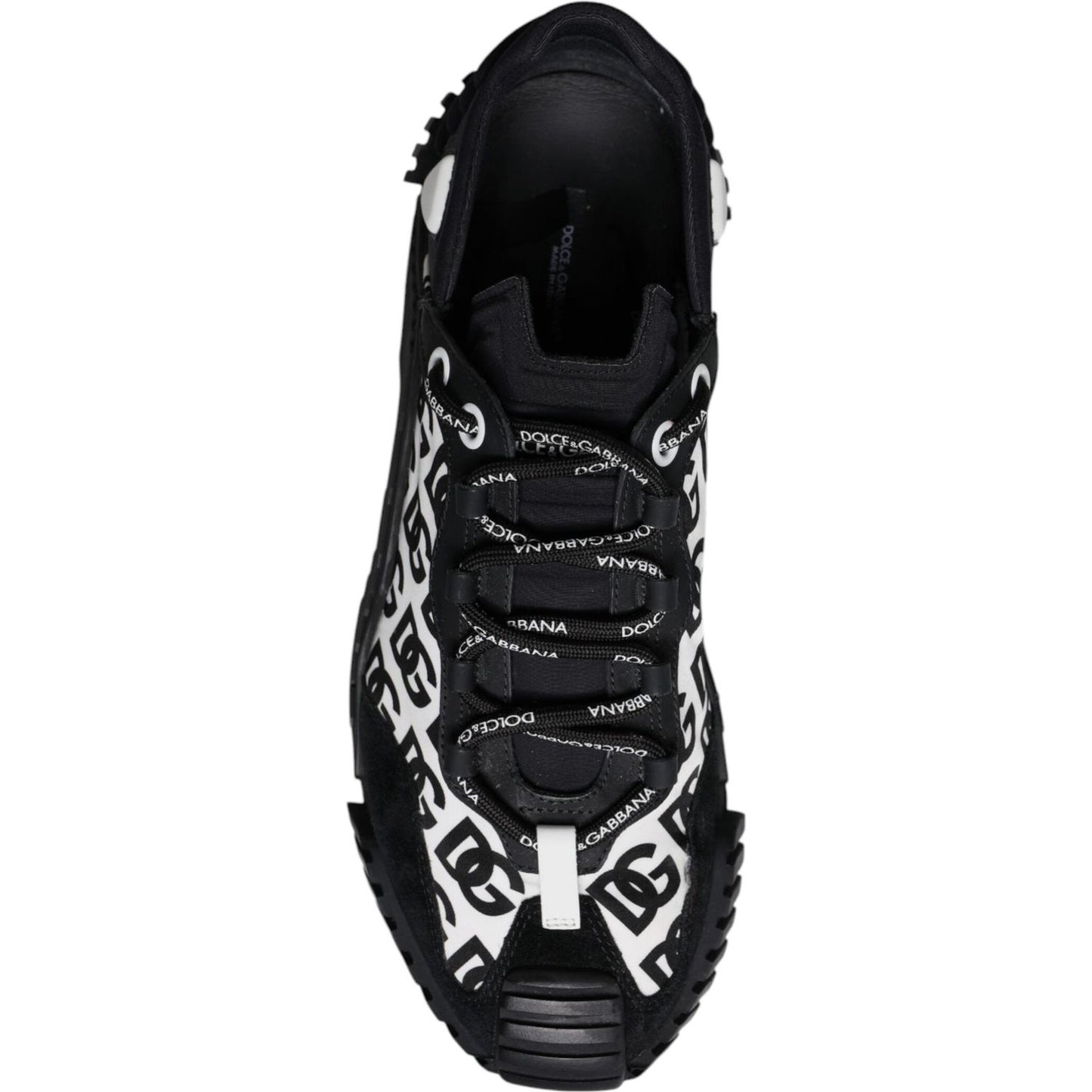 Dolce & Gabbana Black Logo Lace Up Low Top NS1 Sneakers Shoes