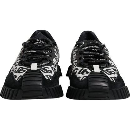 Dolce & Gabbana Black Logo Lace Up Low Top NS1 Sneakers Shoes