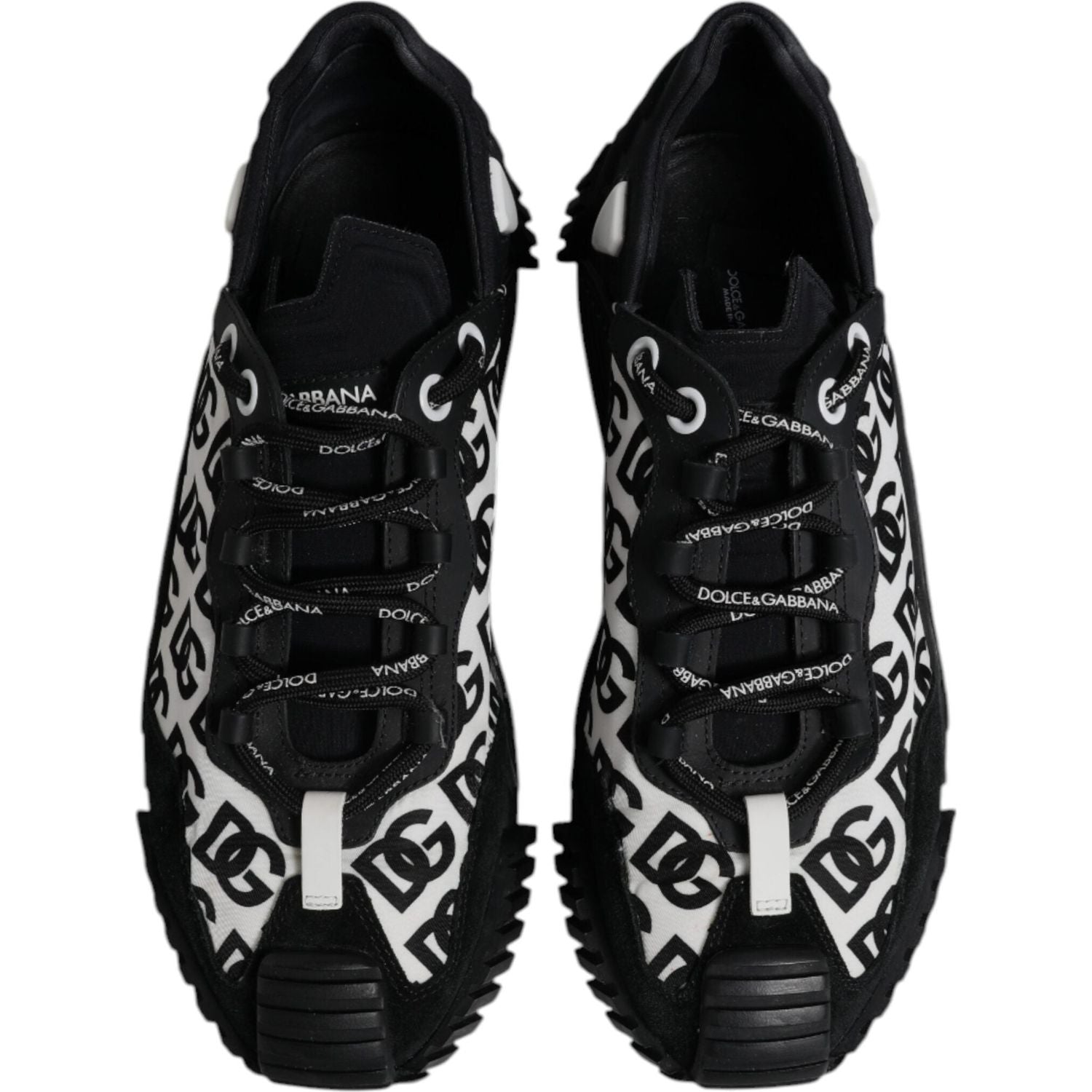 Dolce & Gabbana Black Logo Lace Up Low Top NS1 Sneakers Shoes