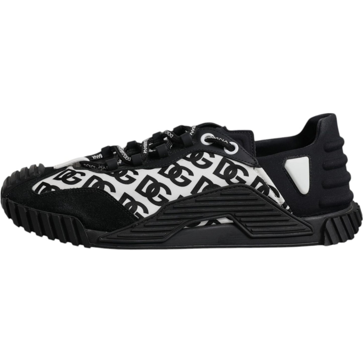 Dolce & Gabbana Black Logo Lace Up Low Top NS1 Sneakers Shoes