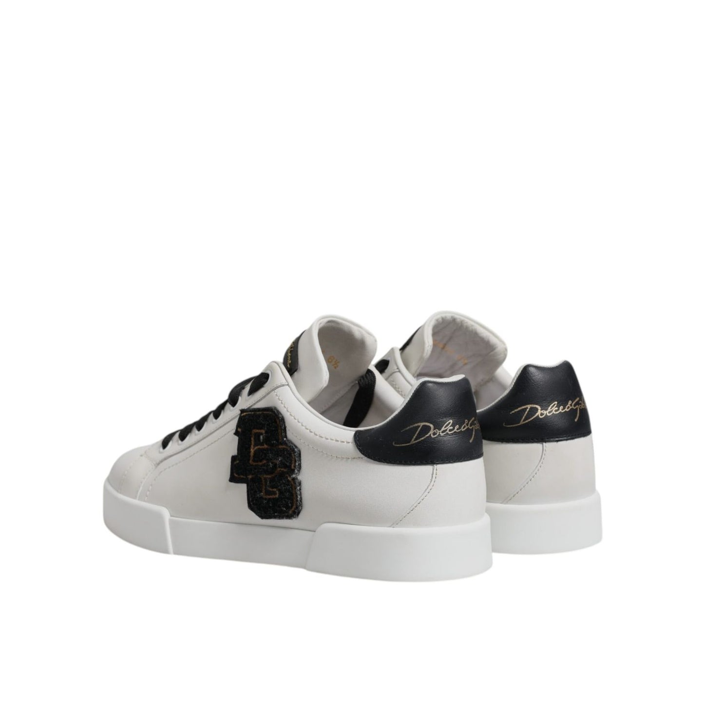 Dolce & Gabbana White Leather DG Logo Low Top Sneakers Shoes MV7215-42