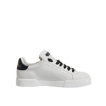 Dolce & Gabbana White Leather DG Logo Low Top Sneakers Shoes MV7215-42