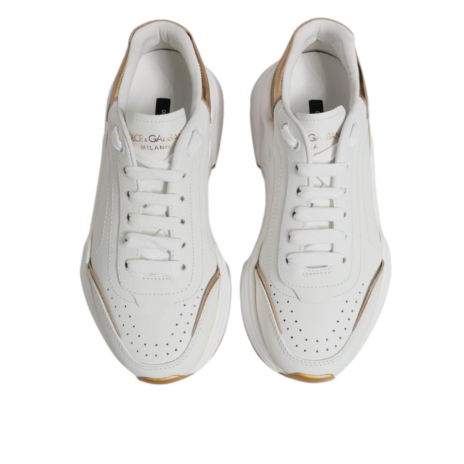 Dolce & Gabbana White Gold Daymaster Low Top Sneakers Shoes
