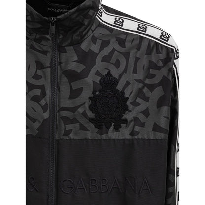 Dolce & Gabbana Black Polyester Jackets & Coat