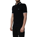 Dolce & Gabbana Black Cotton Crown Collared Polo T-shirt TSH84560-44