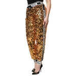Dolce & Gabbana Metallic Gold DG Logo Sequined Jogger Pants PAN76266-38