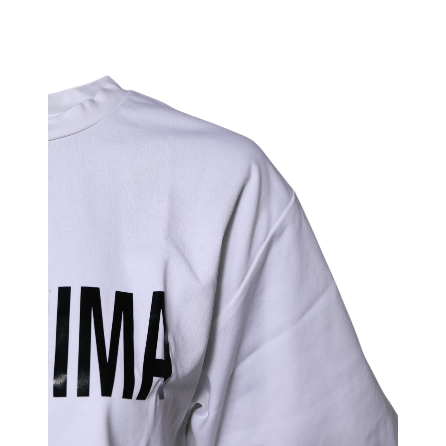 Dolce & Gabbana White Bellissima Cotton Crew Neck T-shirt