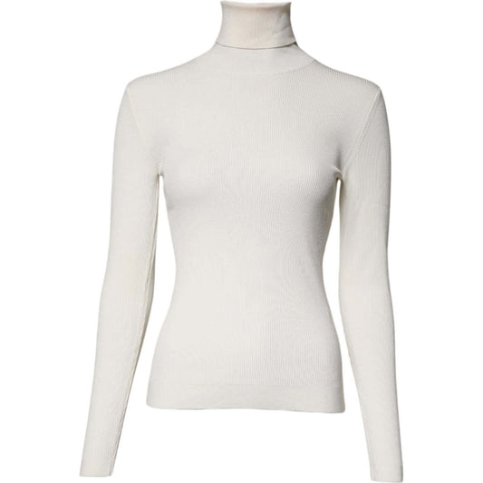 Dolce & Gabbana Cream Long Sleeves Turtleneck Slim Sweater