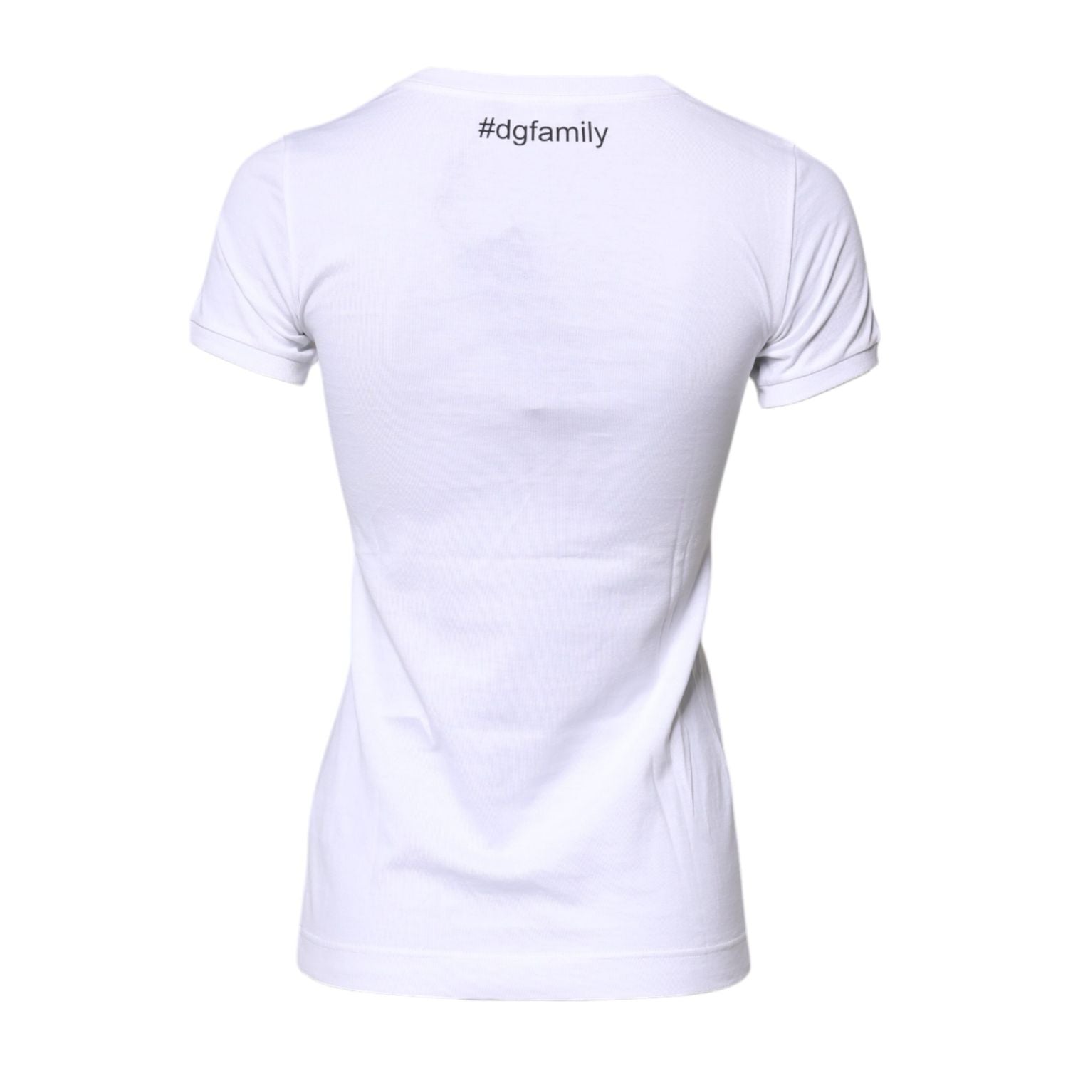 Dolce & Gabbana White Cotton #DGFAMILY Embroidery T-shirt