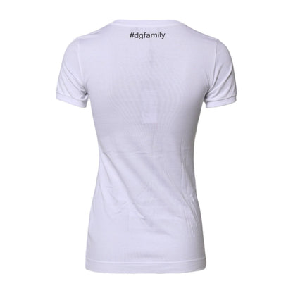 Dolce & Gabbana White #DGFAMILY Embroidery Cotton T-shirt