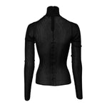 Dolce & Gabbana Black Knit Long Sleeves Turtleneck Slim Top