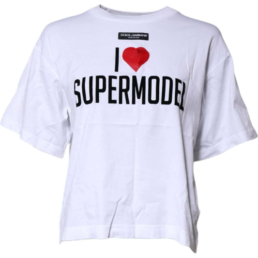 Dolce & Gabbana White Printed Round Neck Top Cotton T-shirt 1728,67345645728,Clothing,Dolce & Gabbana,IT36|XXS,Material: 100% Cotton,Preowned / Defect,Tops & T-Shirts - Women - Clothing,White,Women,Women - Clothing Dolce & Gabbana TSH878637-36