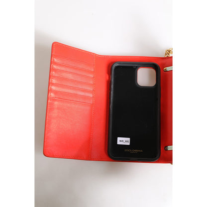 Dolce & Gabbana Red Leather Quilted Devotion Crossbody Phone Cover Bag