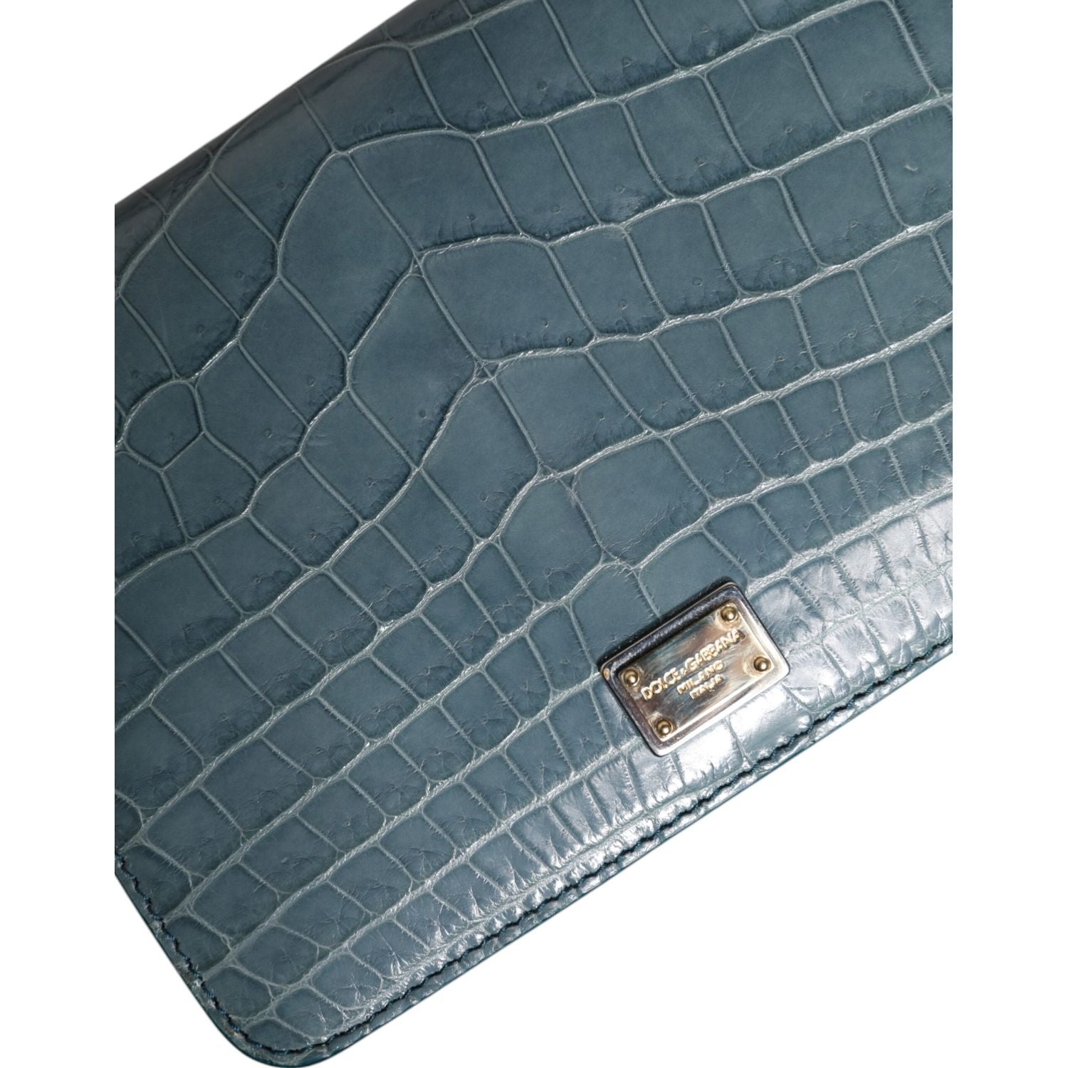 Dolce & Gabbana Green Exotic Leather DG Plaque Crossbody Mini Bag