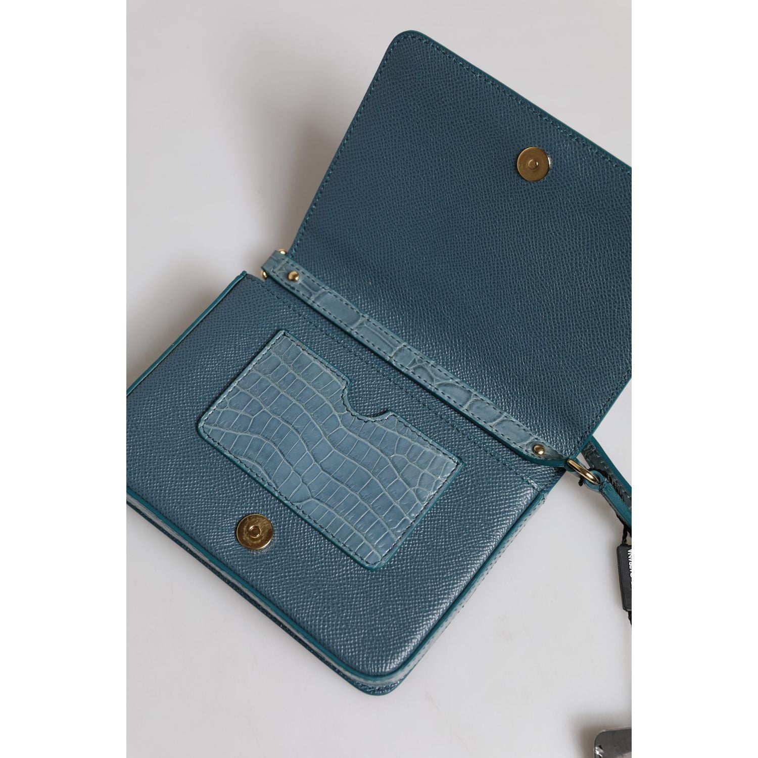 Dolce & Gabbana Green Exotic Leather DG Plaque Crossbody Mini Bag