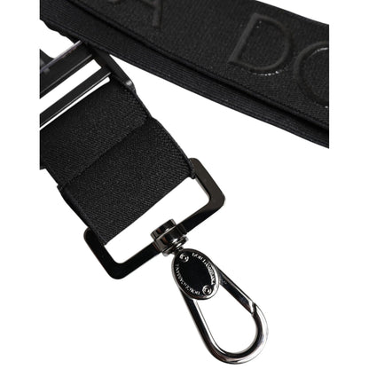 Dolce & Gabbana Black Stretch Polyester Rubberised DG Logo Keychain