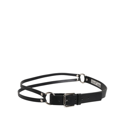 Dolce & Gabbana Black Leather Classic Metal Logo Buckle Belt