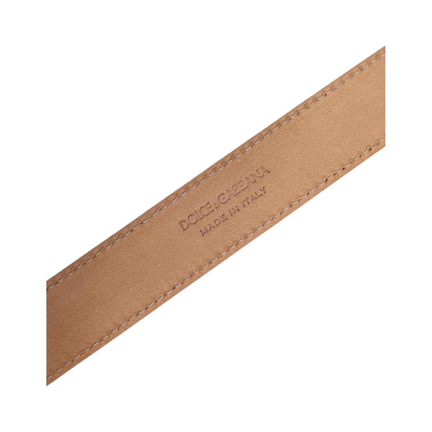 Dolce & Gabbana Metallic Yellow Leather Metal Logo Buckle Belt