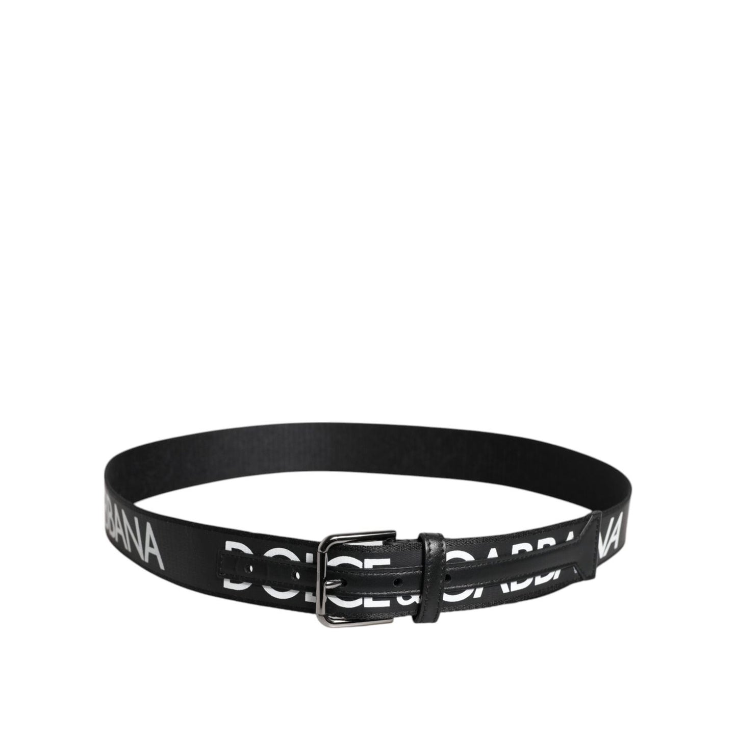 Dolce & Gabbana Black Leather Classic Metal Logo Buckle Belt