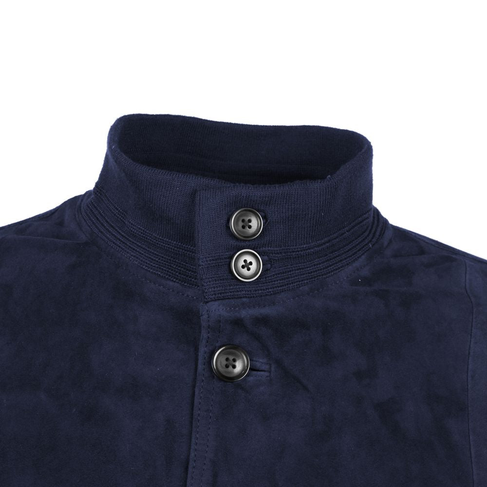 Emilio Romanelli Blue Calfskin Jackets & Coat