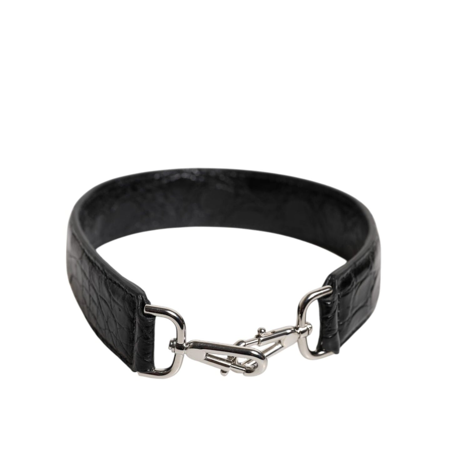 Dolce & Gabbana Black Alligator Leather Bag Shoulder Strap