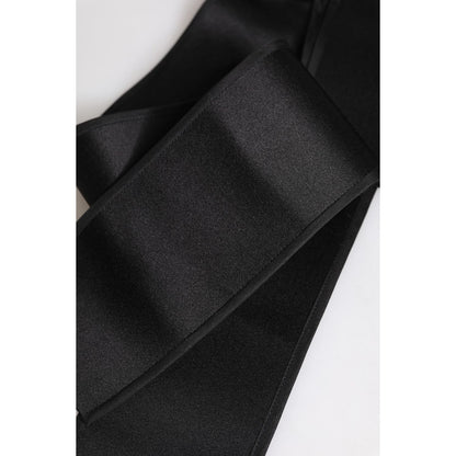 Dolce & Gabbana Black Satin Wide Waist Belt