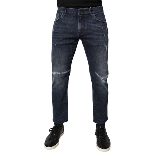 Dolce & Gabbana Blue Cotton Stretch Skinny Men Denim Jeans PAN75874-50