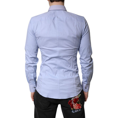 Dolce & Gabbana Light Blue Cotton SICILIA Dress Formal Shirt