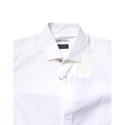 Daniele Alessandrini White Cotton Dress Formal Shirt