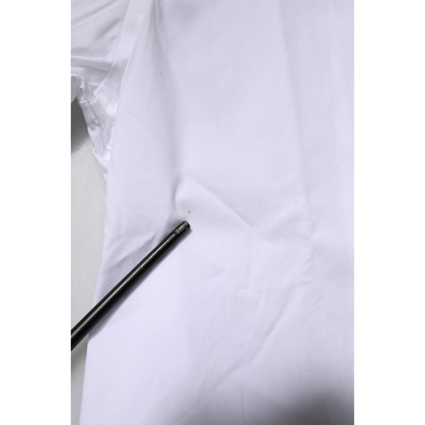 Dolce & Gabbana White Cotton Stretch GOLD Dress Formal Shirt