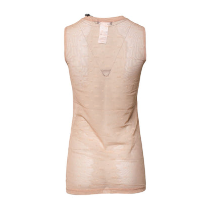 Dolce & Gabbana Beige Nylon Logo Monogram Sleeveless Tank Top