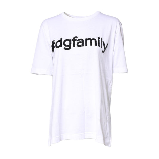 Dolce & Gabbana White #DGFamily Print Cotton Crew Neck T-shirt TSH878593-40