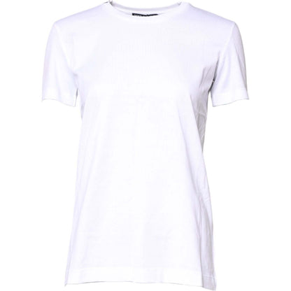 Dolce & Gabbana White Cotton Crew Neck Short Sleeves T-shirt