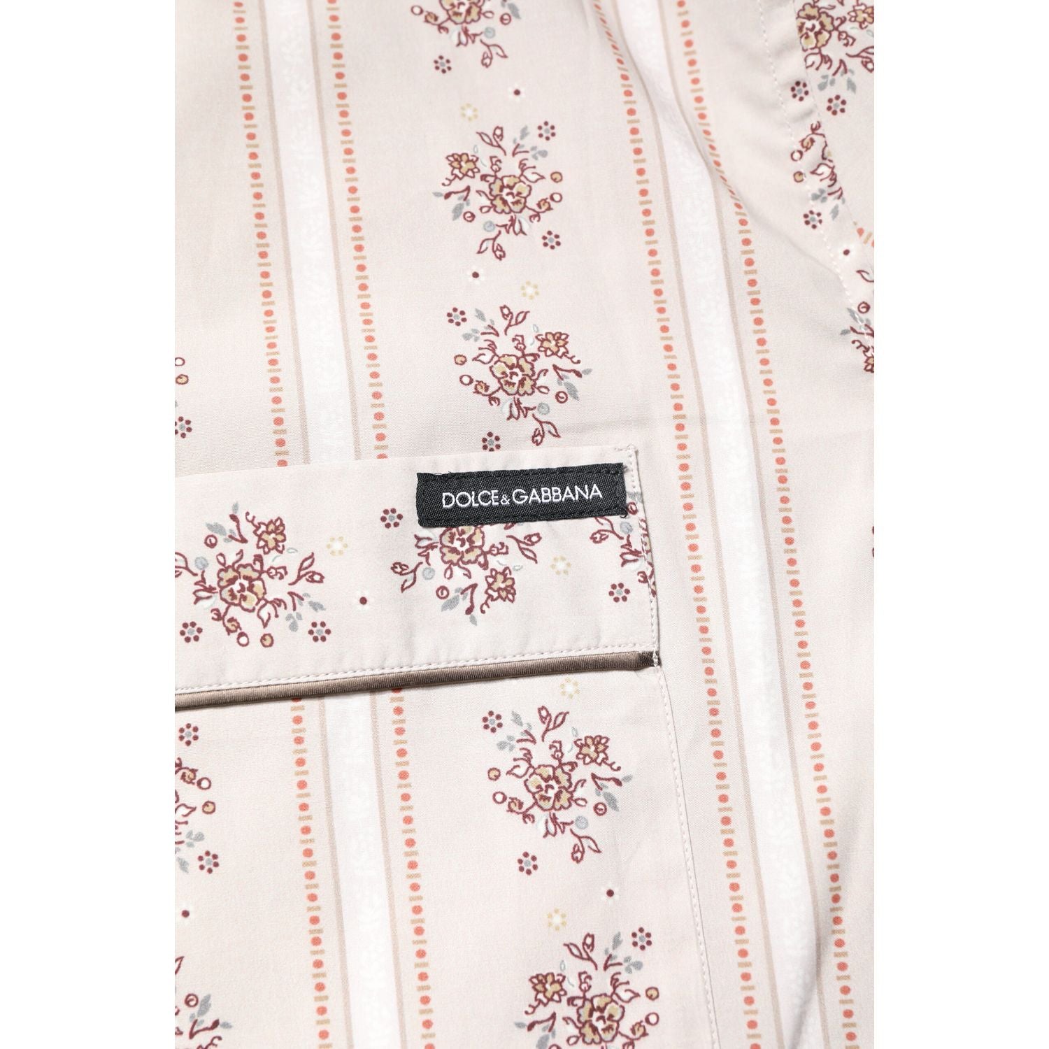 Dolce & Gabbana Beige Floral Print Cotton Men Pajama Set Sleepwear