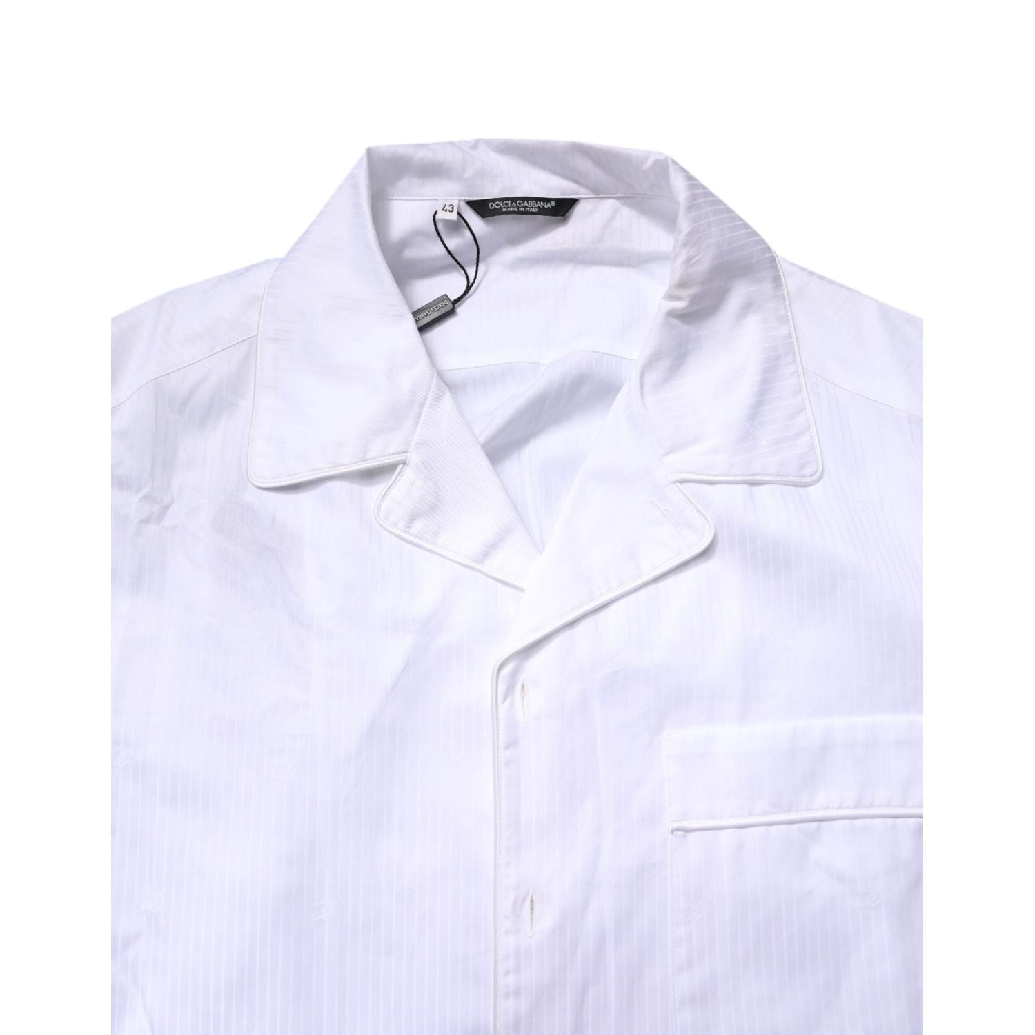 Dolce & Gabbana White Cotton Shirt Pants Pajama Set Sleepwear