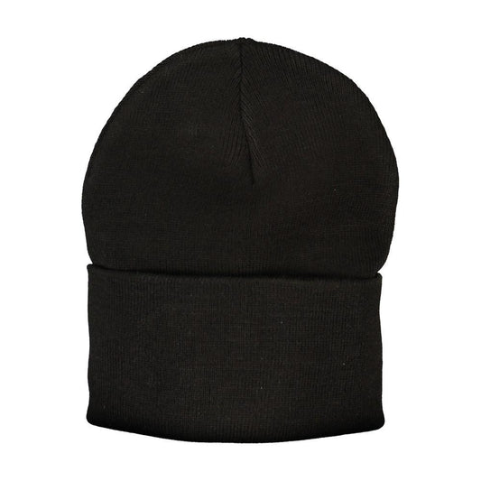 La Martina black polyester hat with logo embroidery.