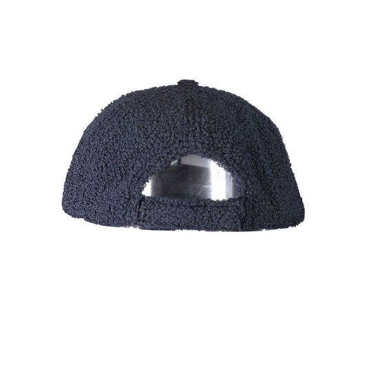 Rear view of Norway 1963 blue polyester men's cap with adjustable strap, showcasing classic design and bold style details.