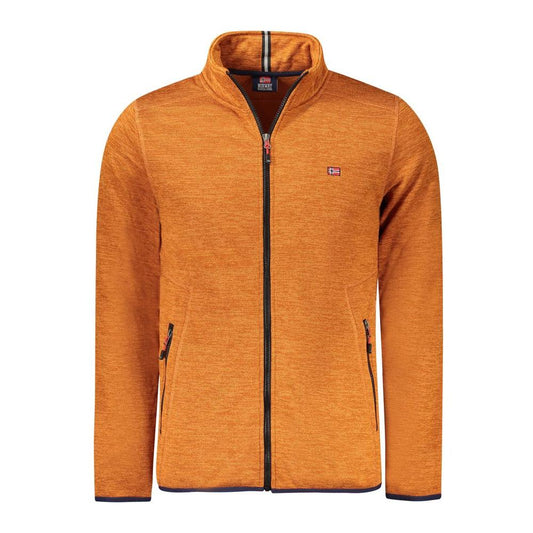 Orange Norway 1963 men's polyester jacket with long sleeves and logo, featuring contrasting details, epitome of bold sophistication