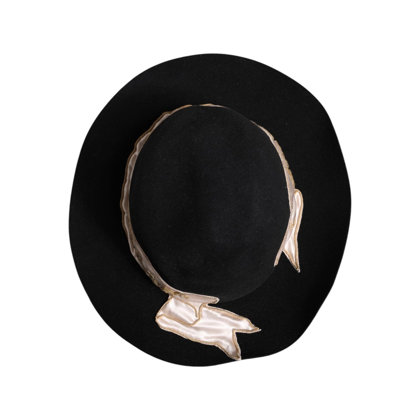 Dolce & Gabbana Black Logo Sequin Embroidery Wide Brim Hat