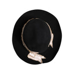 Dolce & Gabbana Black Logo Sequin Embroidery Wide Brim Hat