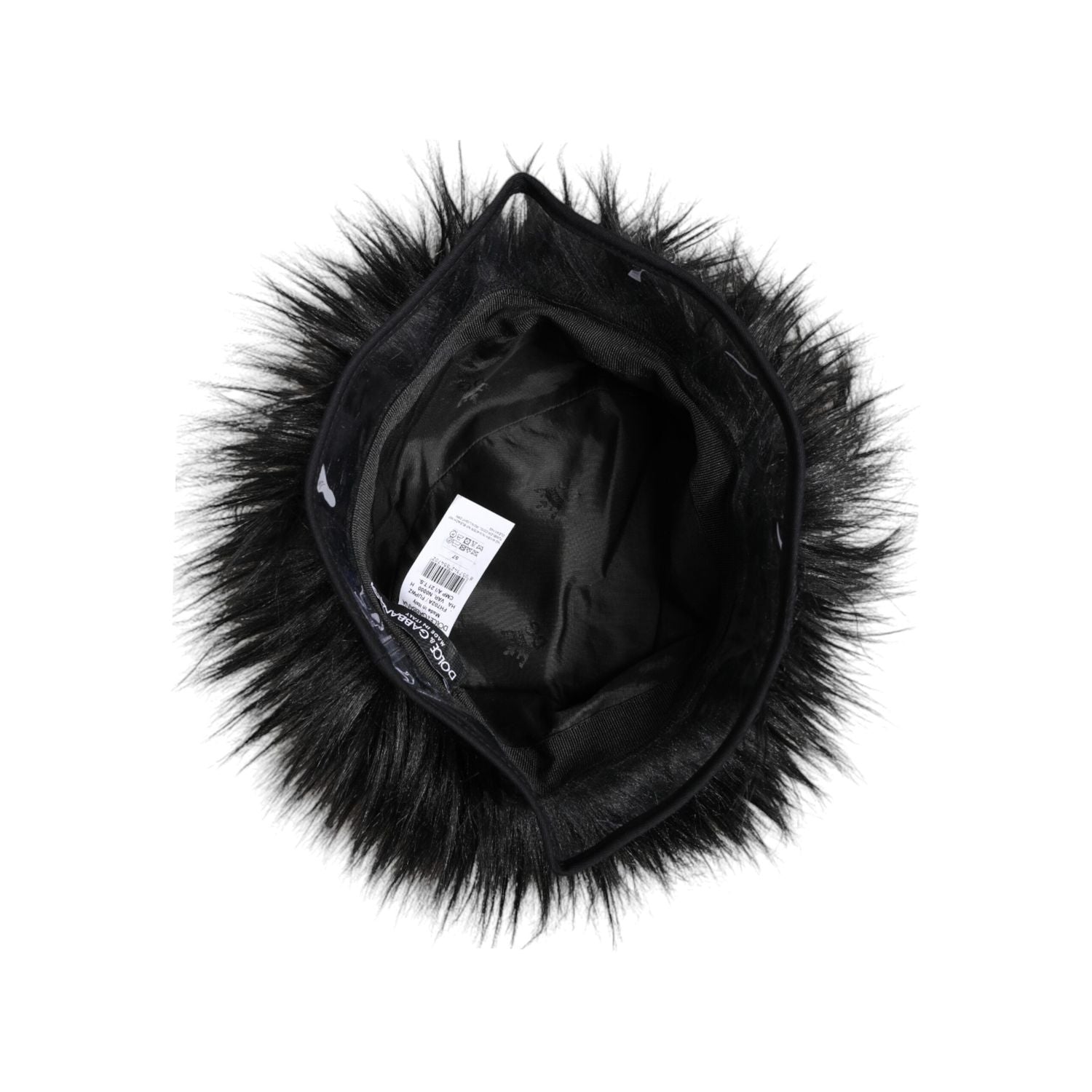 Dolce & Gabbana Black Faux Fur Bucket Hat