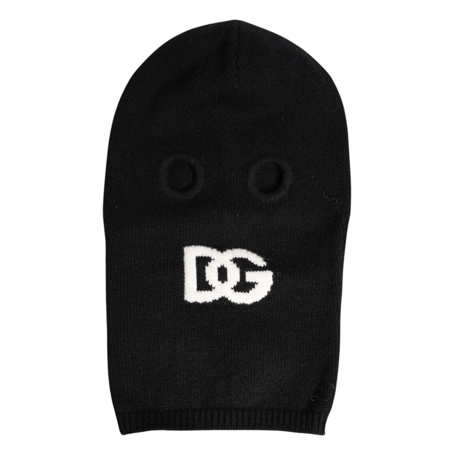 Dolce & Gabbana Black Cashmere Knitted Ski Mask Balaclava Hat HAT9728