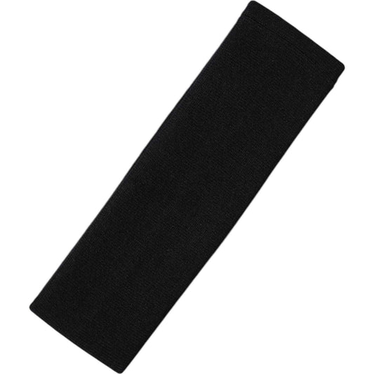Dolce & Gabbana black cashmere women’s head band hat, luxury Italian fashion accessory, logo detail, high-quality knit.